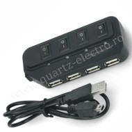 HUB USB 2.0 4 PORTURI CU COMUTATOARE SI ALIMENTARE EA127 ESPERANZA