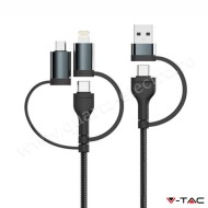 CABLU 5IN1 TIP C - MICROUSB - USB - LIGHTNING 1.2M V-TAC