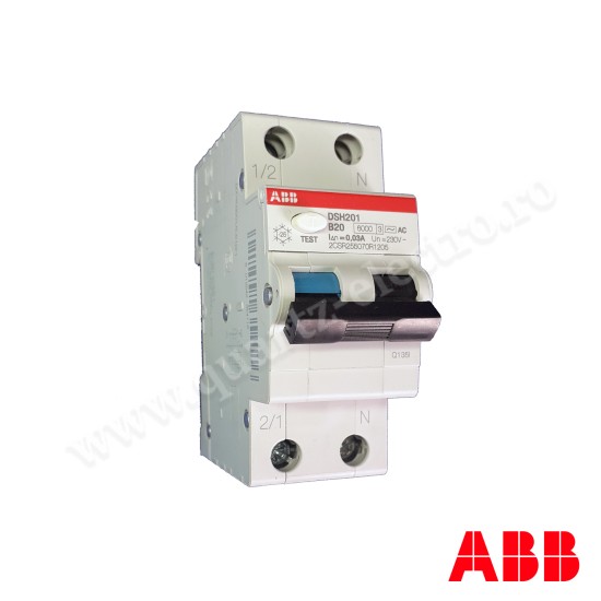 Intrerupator RCBO Diferential cu Protectie la Supratensiune 1P+N 10A 0.03 6KA ABB