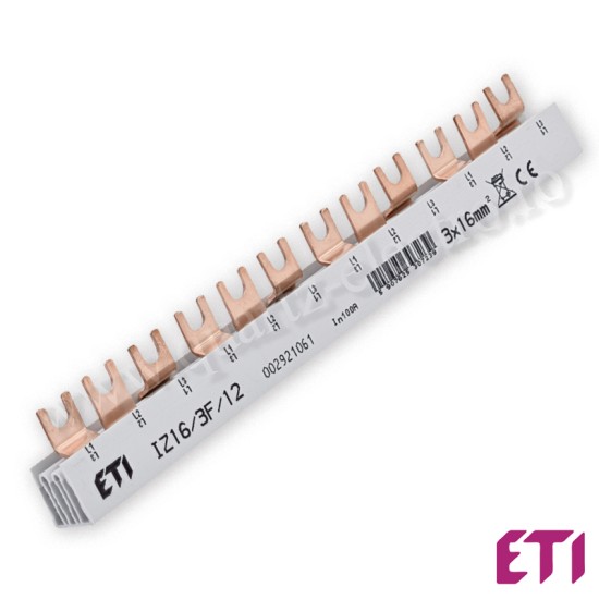 Busbar 3P 12M 16mmp 100A furca IZ16/3F/12 ETI Busbar 3P 12M 16mmp 100A furca IZ16/3F/12 ETI