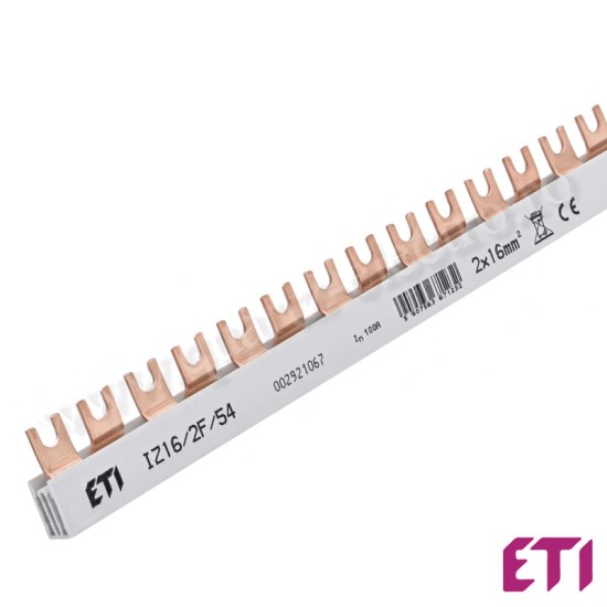 Busbar 2P 54M 16mmp 100A 1M ETI Busbar 2P 54M 16mmp 100A 1M ETI