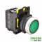 Buton cu semnalizare luminoasă verde 1×NO, 5A/230V AC-15, IP65, LED 230V AC/DC 