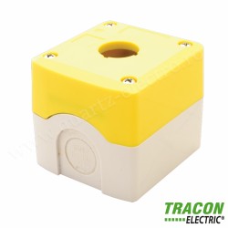 Carcasă pentru 1 buton galben IP65