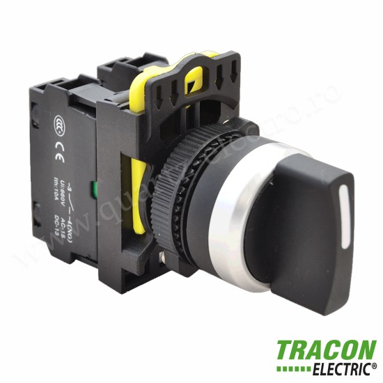 Comutator cu braţ 3 poziţii 2×NO, 5A/230V AC-15, IP65 Comutator cu braţ 3 poziţii 2×NO, 5A/230V AC-15, IP65