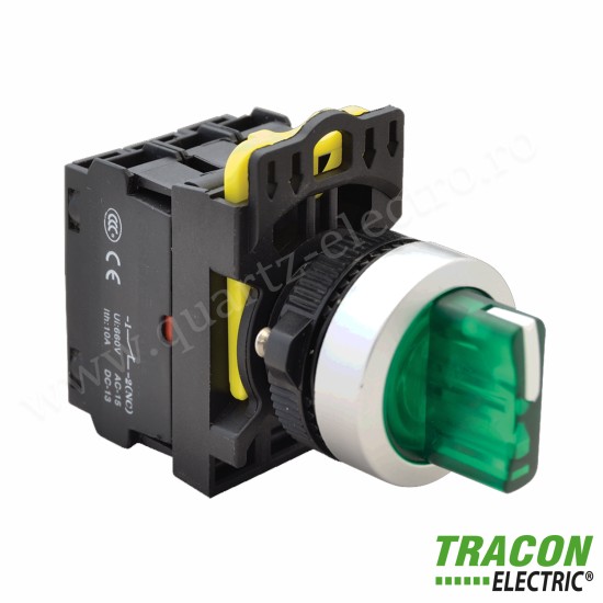 Comutator cu braţ luminos LED verde 3 poziţii Comutator cu braţ luminos LED verde 3 poziţii