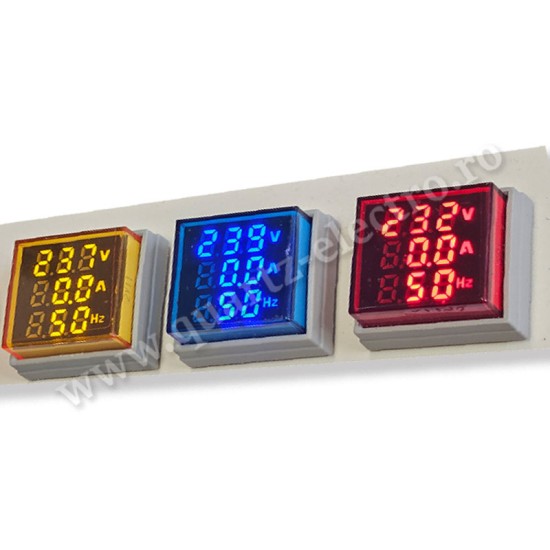 Volt / Ampermetru / Hz LED 50~500V AC 0-100A Albastru Volt / Ampermetru / Hz LED 50~500V AC 0-100A Albastru