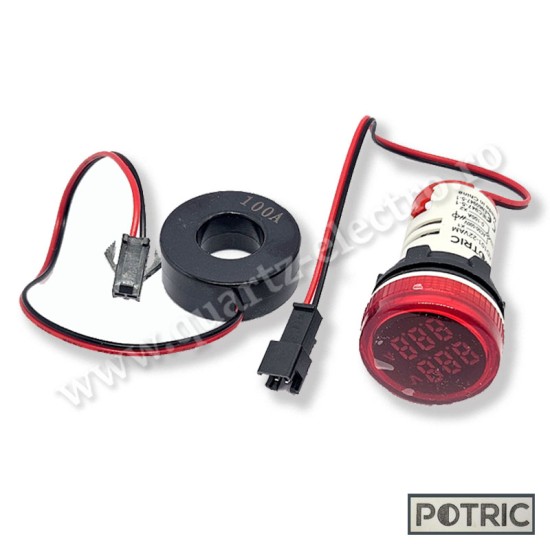 Volt / Ampermetru 50~500V AC 0-100A Rosu Volt / Ampermetru 50~500V AC 0-100A Rosu