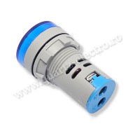 Indicator Digital Voltmetru, 250V/AC, 12-500V, Protectie IP65, Albastru
