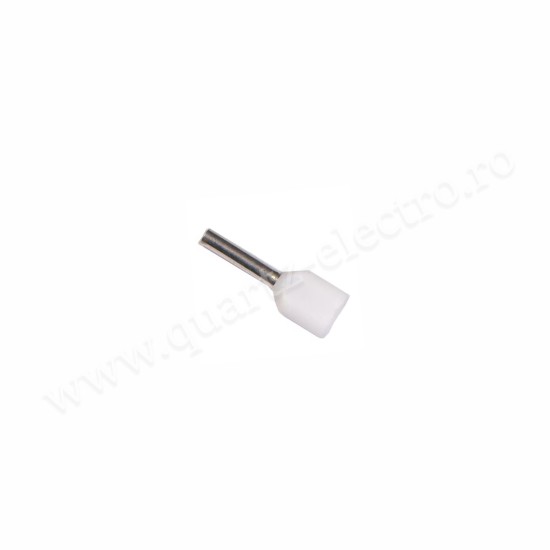 Pin Terminal Izolat Dublu Alb Cablu 2x0.5mm 100b/Punga
