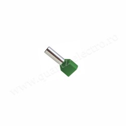 Pin Terminal Izolat Dublu Verde Cablu 2x6mm 100b/Punga Pin Terminal Izolat Dublu Verde Cablu 2x6mm 100b/Punga