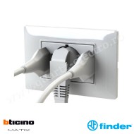 Priză cu 5 prize Bticino Matix compatibilă albă 4BP503.AM FINDER