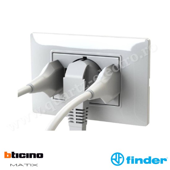 Priză cu 5 prize Bticino Matix compatibilă albă 4BP503.AM FINDER Priză cu 5 prize Bticino Matix compatibilă albă 4BP503.AM FINDER