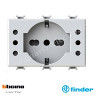 Priză cu 5 prize Bticino Matix compatibilă albă 4BP503.AM FINDER