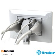 Priză USB cu 5 prize compatibile Bticino Matix Alb 4BUSBP503.AM FINDER