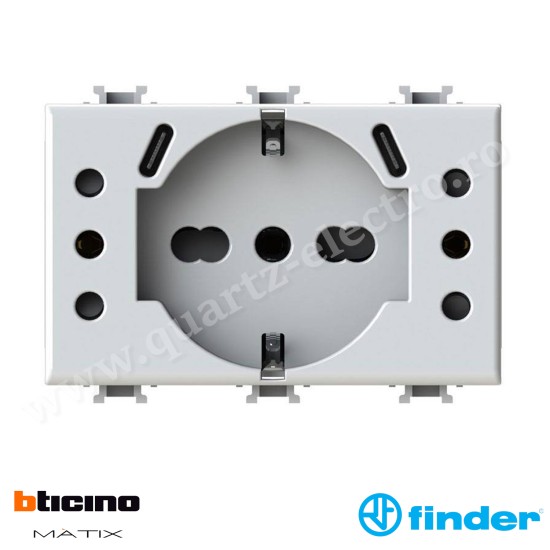 Priză USB cu 5 prize compatibile Bticino Matix Alb 4BUSBP503.AM FINDER Priză USB cu 5 prize compatibile Bticino Matix Alb 4BUSBP503.AM FINDER