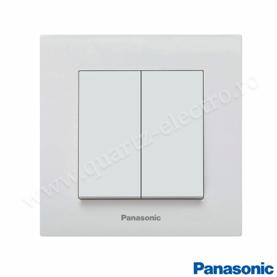 Intrerupator dublu incastrat alb IP20 Panasonic Intrerupator dublu incastrat alb IP20 Panasonic