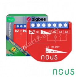 Releu/Comutator ZIGBEE (2 canale, cu PM) NOUS Releu/Comutator ZIGBEE (2 canale, cu PM) NOUS