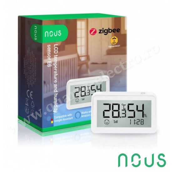 Senzor inteligent de temperatură și umiditate LCD Zigbee NOUS