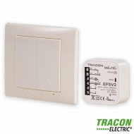 Set controler fără fir cu 2 canale si buton de perete 230 V 50 Hz 2x5A 2NO 868.32 MHz TRACON