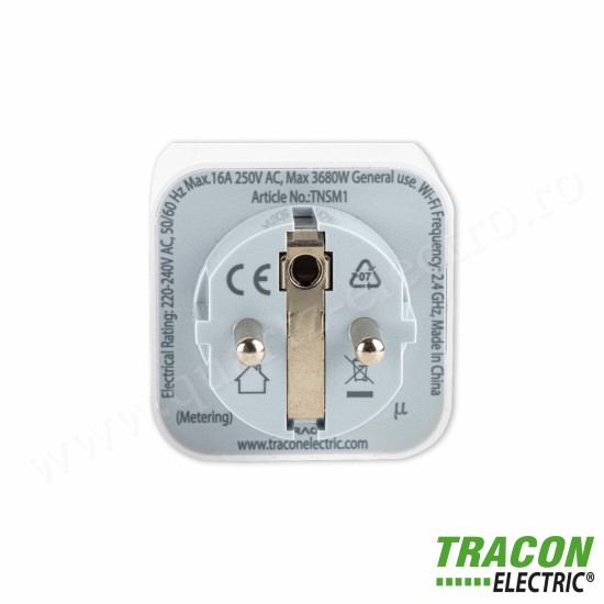 Priză inteligentă 1xSCHUKO 240VAC 16A TRACON Priză inteligentă 1xSCHUKO 240VAC 16A TRACON