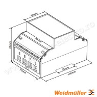 Contor electric pentru măsurare/afișare putere pentru rețele monofazate sau trifazate, 100 A, măsurare directă, ieșire în impulsuri, Modbus RTU