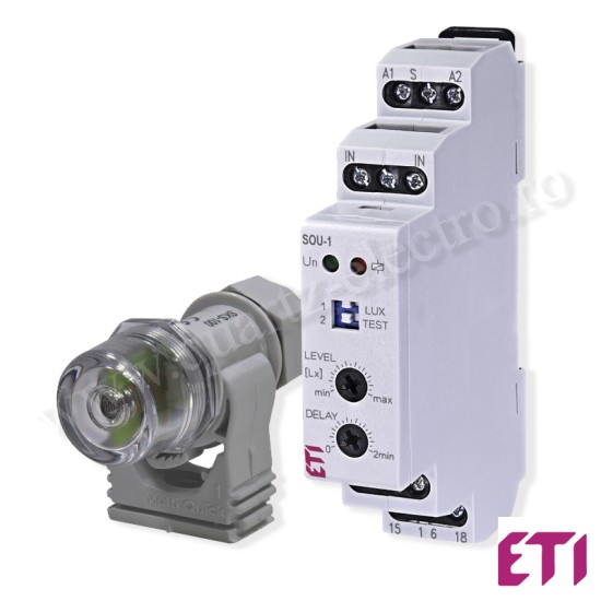 Comutator crepuscular de scară cu senzor SOU-1/230V 16A Comutator crepuscular de scară cu senzor SOU-1/230V 16A