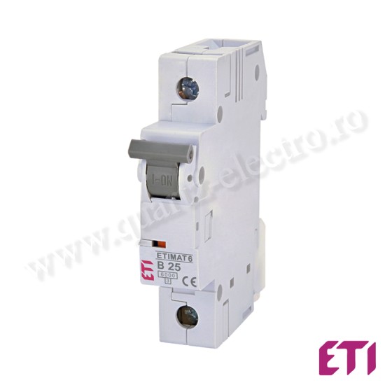 INTRERUPATOR AUTOMAT CURBA B 1P 6KA 25A ETI INTRERUPATOR AUTOMAT CURBA B 1P 6KA 25A ETI