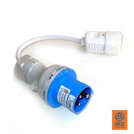 Adaptor din fisa 3x16A in priza schuko 16A IP44