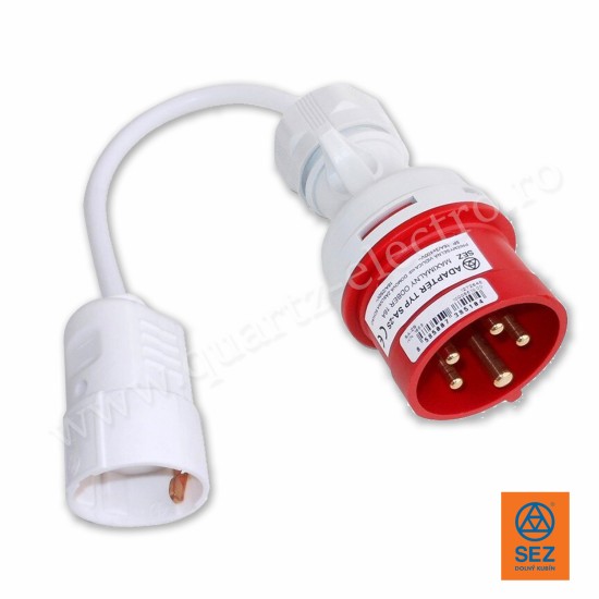 Adaptor din fisa 5x16A(400V) in priza schuko 16A (230V) IP44