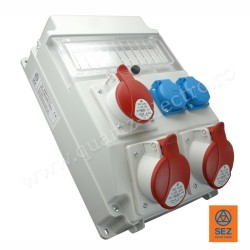 Panou de distributie 2 prize 5 x 16A (400V) 1 priza 5x32A (400V) 2 prize schuko 16A (230V) IP54 Panou de distributie 2 prize 5 x 16A (400V) 1 priza 5x32A (400V) 2 prize schuko 16A (230V) IP54