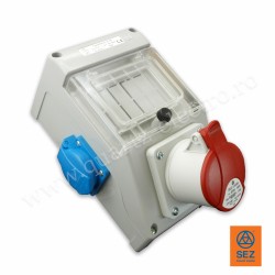 Panou de distributie 1 x priza 5x16A (400V) 2 x prize schuko 16A (230V) IP44 Panou de distributie 1 x priza 5x16A (400V) 2 x prize schuko 16A (230V) IP44