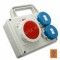 Panou de distributie 1 x priza 5x16A (400V)  2 x prize schuko 16A (230V) IP67