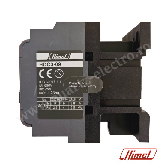 Contactor 9A 3P+1NC+1NO 230V 50Hz HIMEL Contactor 9A 3P+1NC+1NO 230V 50Hz HIMEL