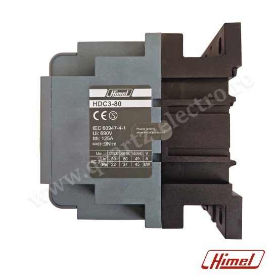 Contactor 80A 3P+1NO+1NC 24V 50/60Hz HIMEL Contactor 80A 3P+1NO+1NC 24V 50/60Hz HIMEL