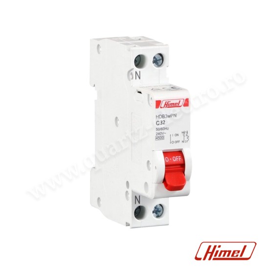INTRERUPATOR AUTOMAT 1P+N 32A 4,5kA HDB3WPNC32 HIMEL