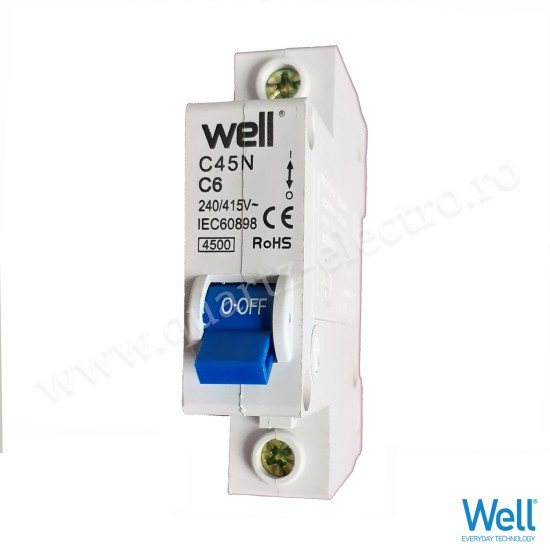 INTRERUPATOR AUTOMAT 1P 6A WELL INTRERUPATOR AUTOMAT 1P 6A WELL
