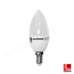 Bec lumanare mat cu LED E14 8W (≈80w) lumina rece	6200k Lumen