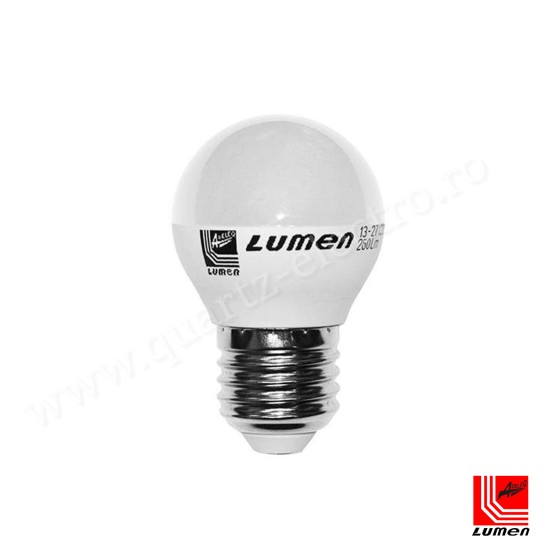 Bec sferic mat LED E27 3W (≈30w) lumina calda 3000k Lumen Bec sferic mat LED E27 3W (≈30w) lumina calda 3000k Lumen