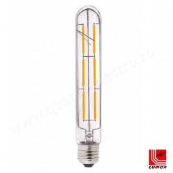 Bec decorativ tub transparent cu LED COG E27 6W (≈78w) lumina calda 2800k 225mm Lumen Bec decorativ tub transparent cu LED COG E27 6W (≈78w) lumina calda 2800k 225mm Lumen