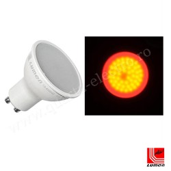 Bec colorat cu LED SMD GU10 230V 5W lumina rosie Lumen Bec colorat cu LED SMD GU10 230V 5W lumina rosie Lumen