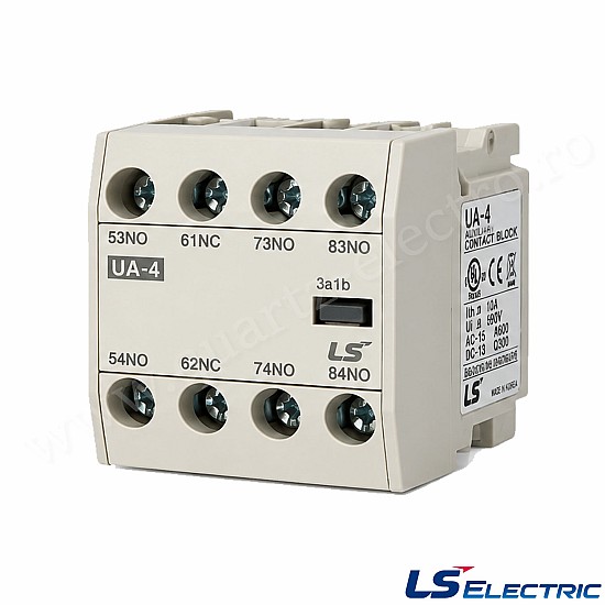 Contact auxiliar frontal 3NO + 1NC UA-4 3A1B LS Contact auxiliar frontal 3NO + 1NC UA-4 3A1B LS