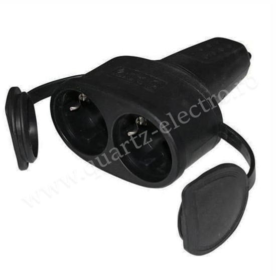 CUPLA CAUCIUC CU MANER 2 PRIZE SCHUKO IP44 16A CUPLA CAUCIUC CU MANER 2 PRIZE SCHUKO IP44 16A