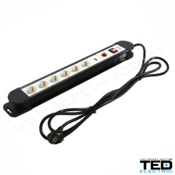 PRELUNGITOR CU PROTECTIE LA SUPRATENSIUNE , INTRERUPATOR, 6 PRIZE SCHUKO, 3 M  TED ELECTRIC 