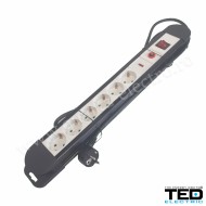 PRELUNGITOR CU PROTECTIE LA SUPRATENSIUNE , INTRERUPATOR, 6 PRIZE SCHUKO, 5 M TED ELECTRIC