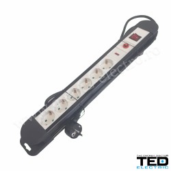 PRELUNGITOR CU PROTECTIE LA SUPRATENSIUNE , INTRERUPATOR, 6 PRIZE SCHUKO, 5 M TED ELECTRIC