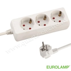 PRELUNGITOR CU 3 POZIȚII CU CABLU 3X1.5mm 1.5m CU PROTECȚIE LA CONTACT