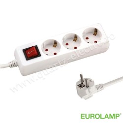 PRELUNGITOR CU 3 POZIȚII CU CABLU ȘI ÎNTRERUPĂTOR 3X1.5mm 1.5m CU PROTECȚIE LA CONTACT