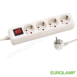 PRELUNGITOR CU 4 POZIȚII CU CABLU ȘI ÎNTRERUPĂTOR 3X1.5mm 1.5m CU PROTECȚIE LA CONTACT