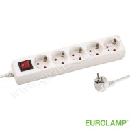 PRELUNGITOR CU 5 POZIȚII CU CABLU ȘI ÎNTRERUPĂTOR 3X1.5mm 3m CU PROTECȚIE LA CONTACT