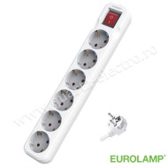 PRELUNGITOR CU 6 POZIȚII CU CABLU ȘI ÎNTRERUPĂTOR 3X1.5mm 5m CU PROTECȚIE LA CONTACT